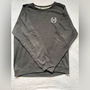Pink Victoria Secret Grey Long Sleeve Sweater with Emblem